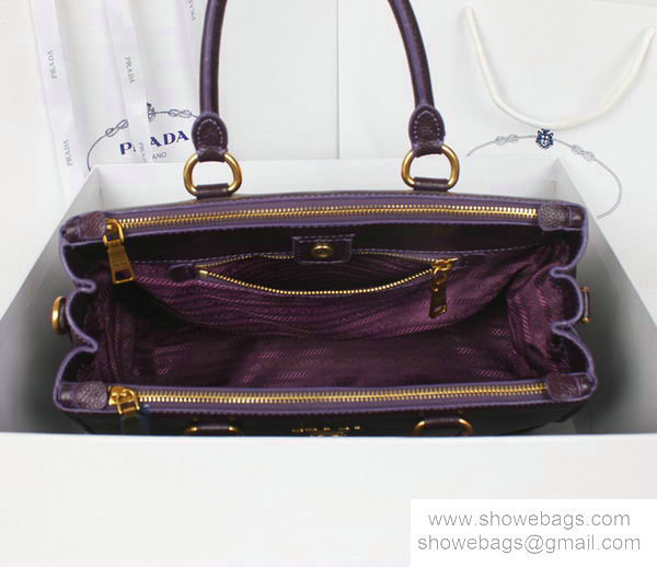 2014 Prada royalBlue calfskin leather tote bag BN2324 dark purple